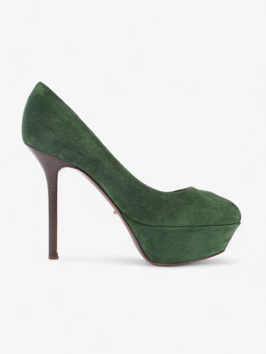 Peep Tote Pump 110 Green Suede EU 35 UK 2 Image 4