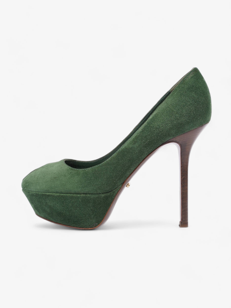 Peep Tote Pump 110 Green Suede EU 35 UK 2 Image 5