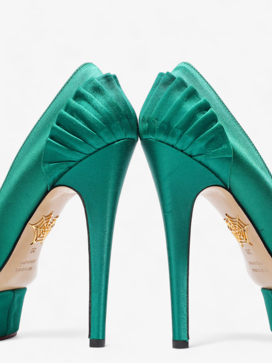 Charlotte Olympia Platform Sandal 130 Green Satin EU 35 UK 2 Image 8