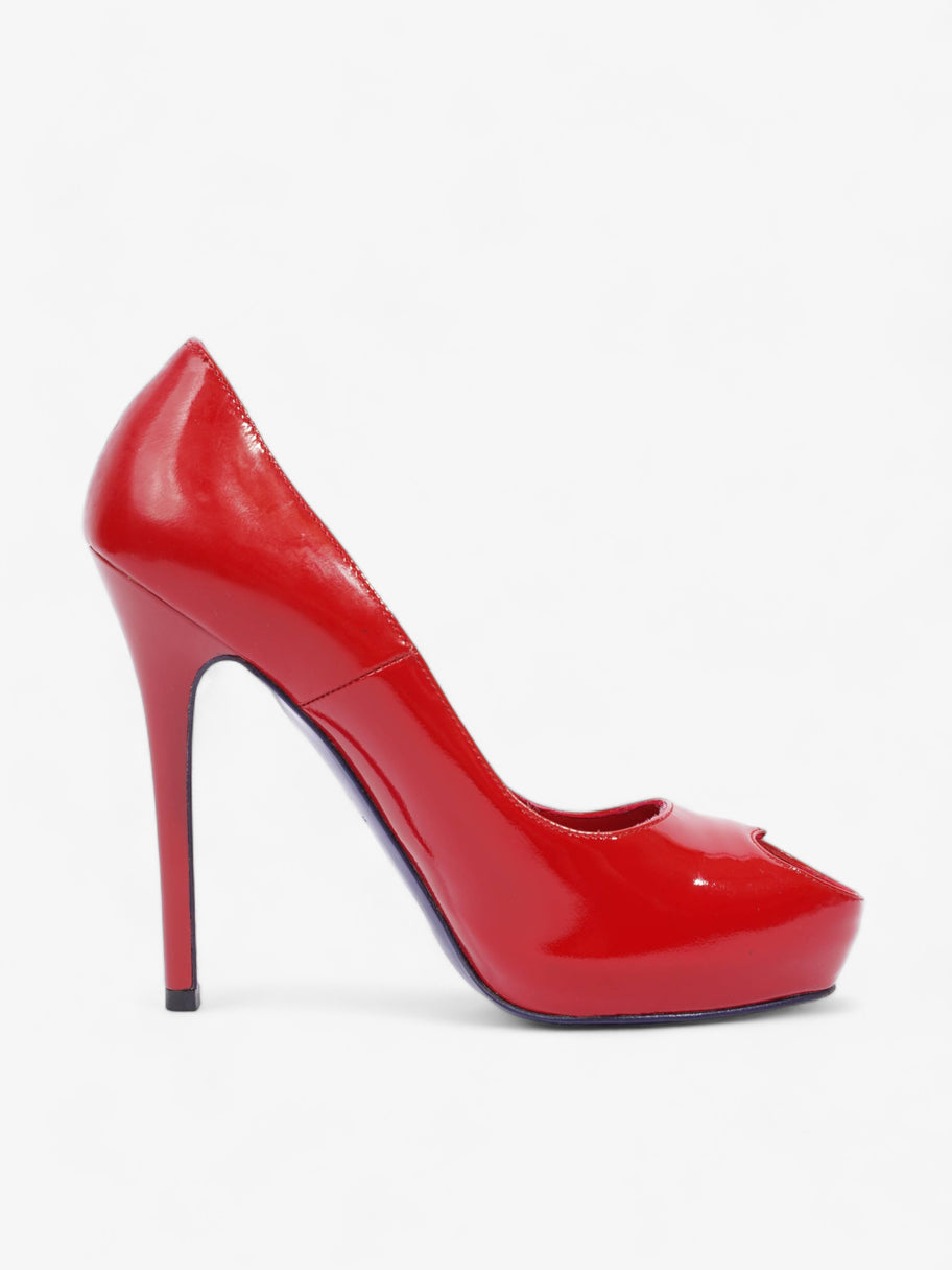 Patent leather peep toe pumps online