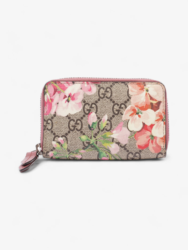  Gucci Blooms Zip Around Card Case Wallet GG Supreme Canvas