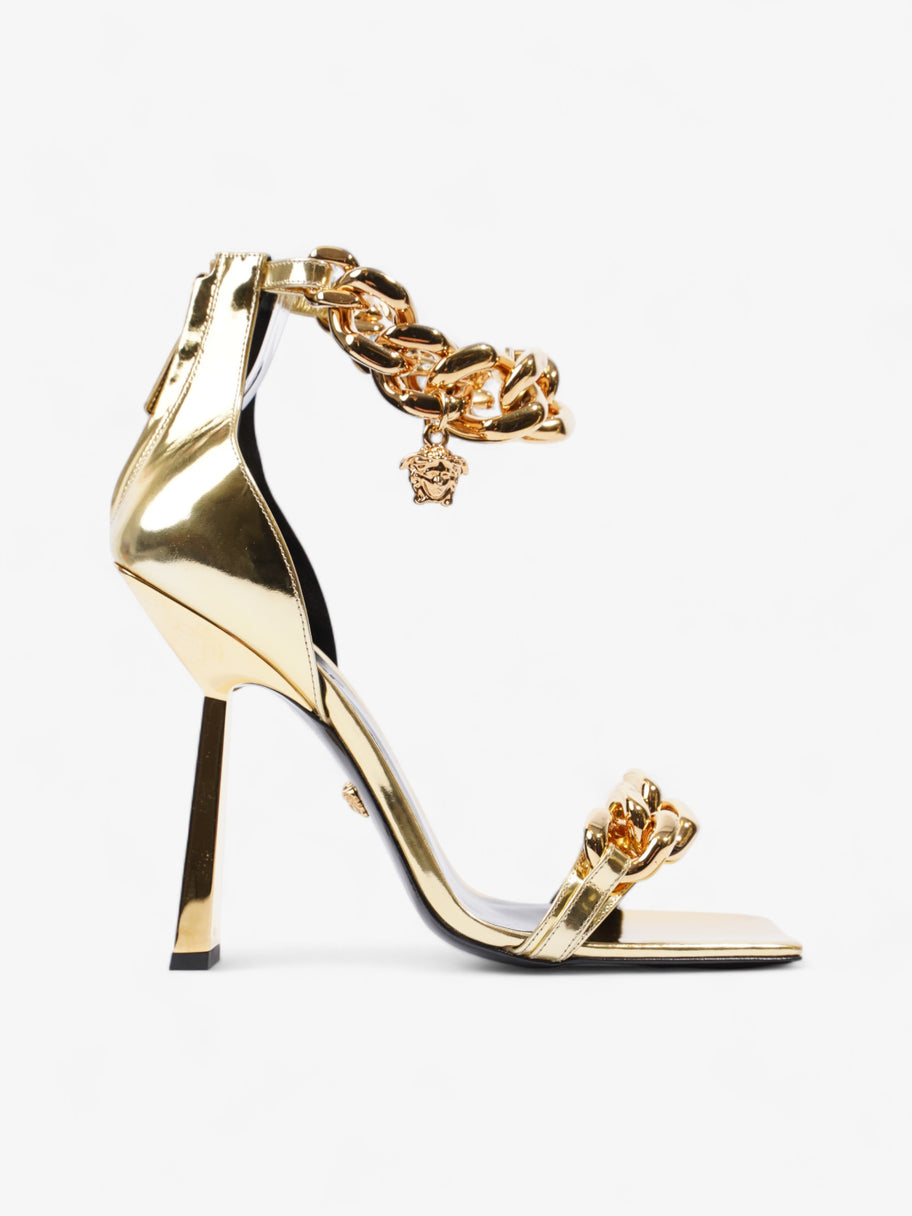 Versace Medusa Chain Heels 110 Gold Patent Leather EU 41 UK 8 Image 1