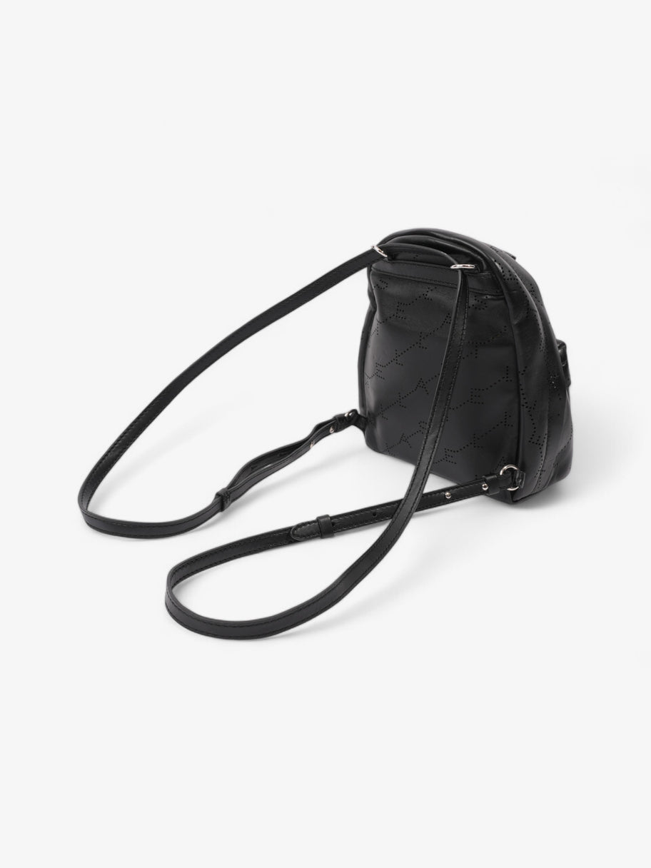 Stella McCartney Logo Embossed Backpack Black Vegan Leather Mini Image 8