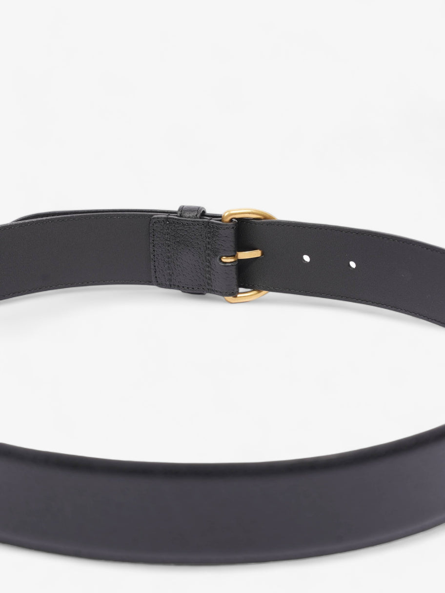 Buckle Belt Black / Gold Buckle Leather 90cm 36