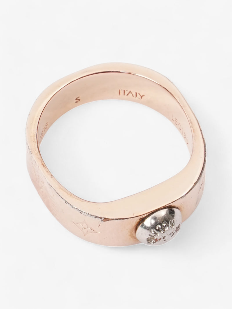  Louis Vuitton Nanogram Ring Rose Gold / Silver Base Metal Small (Circumference - 52mm)