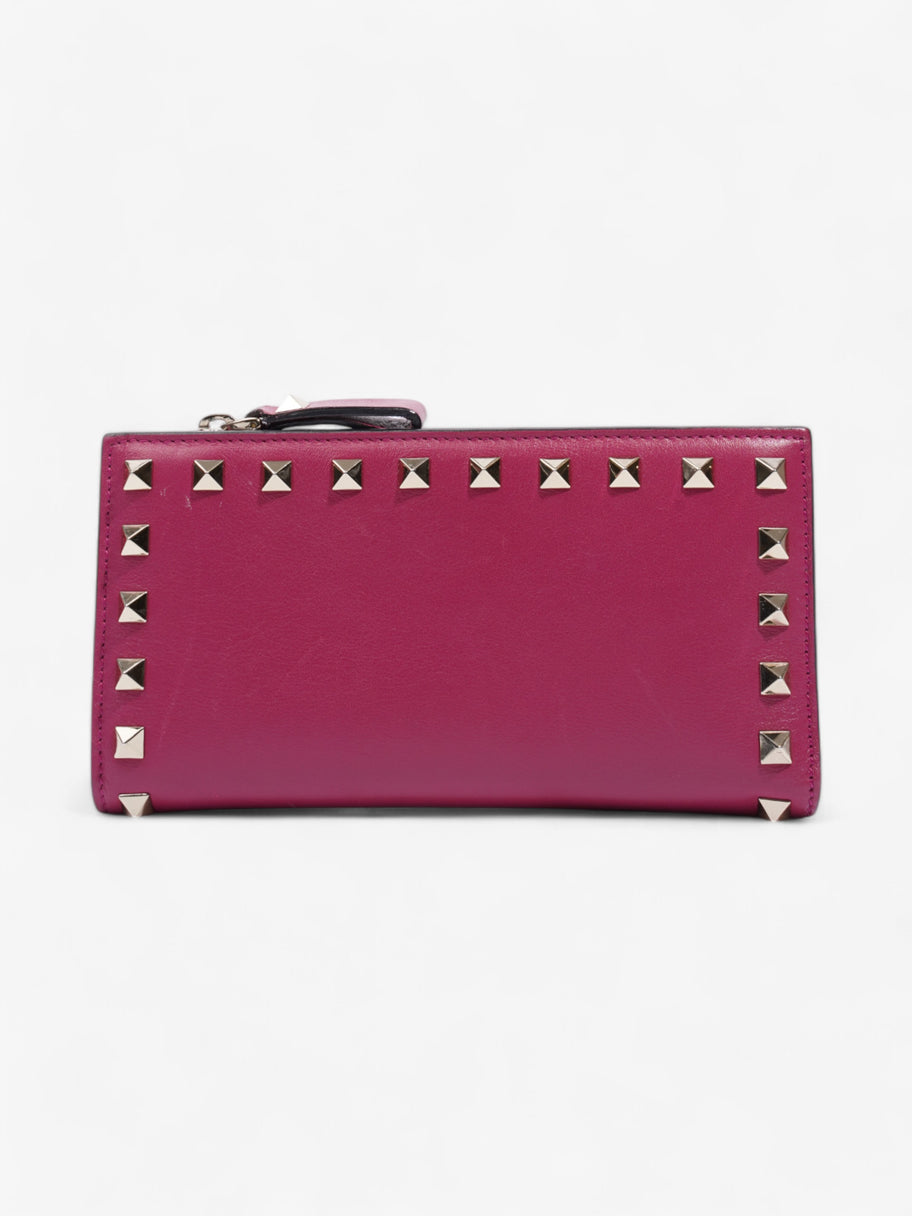 Valentino Flap Continental Wallet Fuschia Pink / Light Gold Leather Image 2