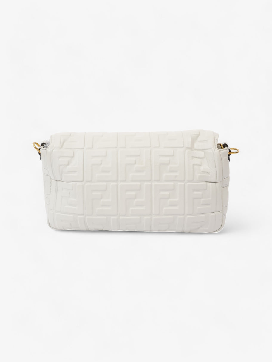 Fendi Baguette White Embossed Leather Image 4