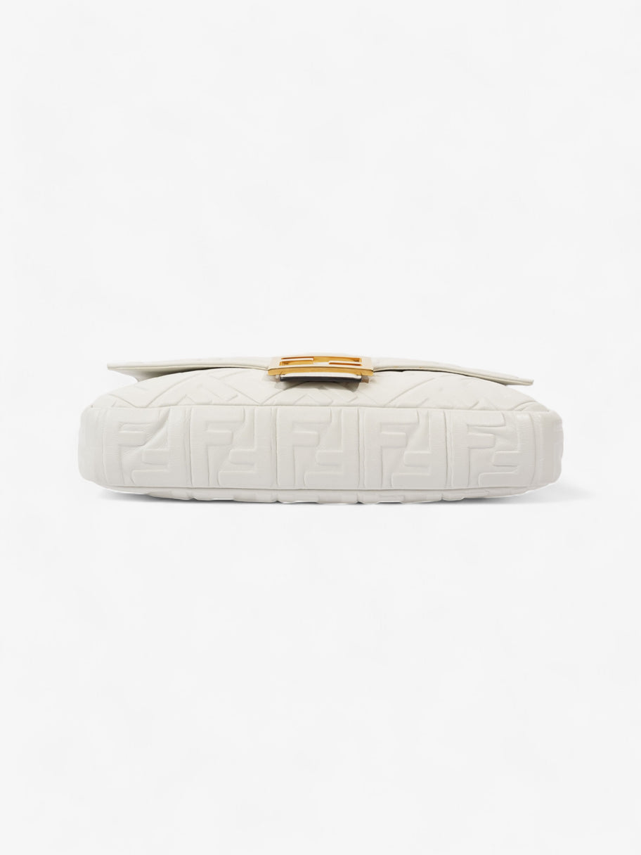 Fendi Baguette White Embossed Leather Image 6