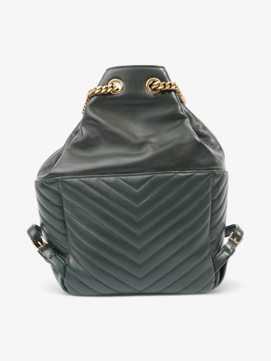 Saint Laurent Joe Monogram Backpack Dark Green Matelasse Leather Image 4