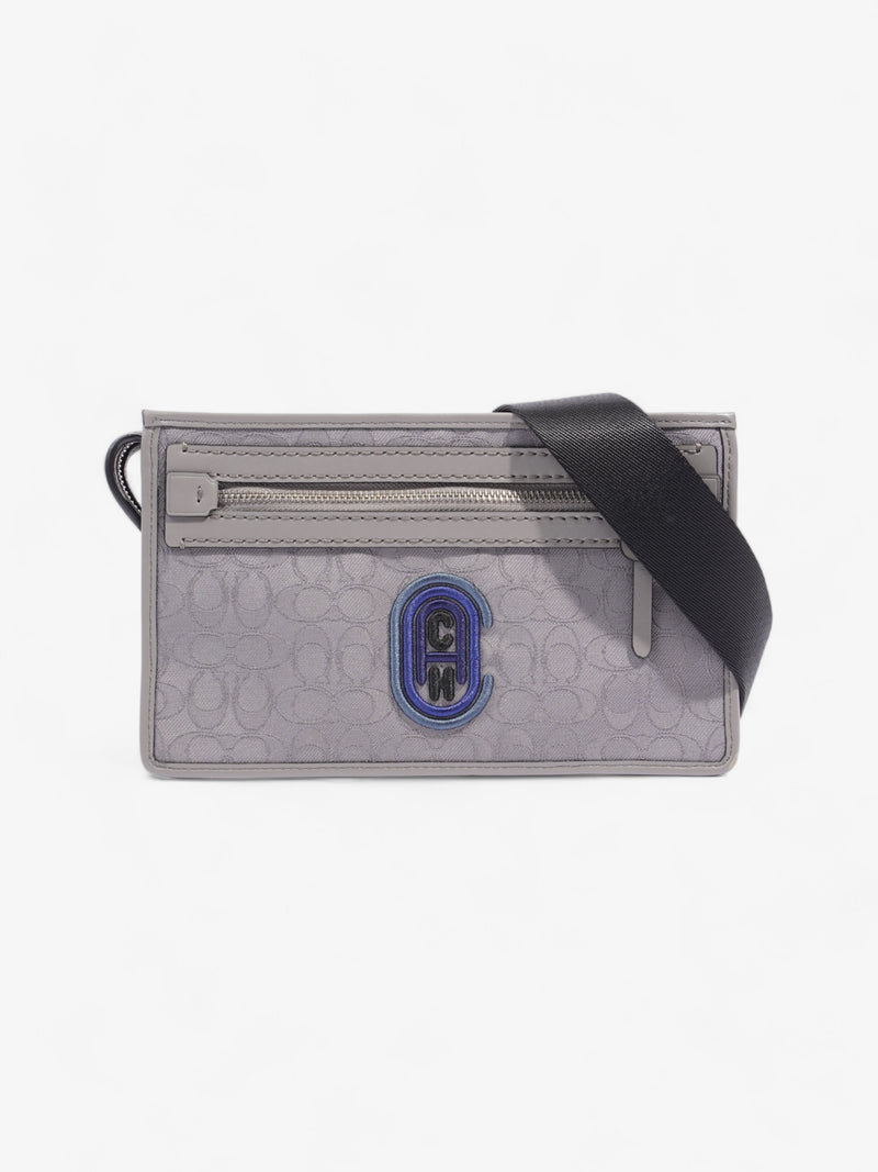  Coach Rivington Convertible Pouch  Grey Signature Jacquard Canvas