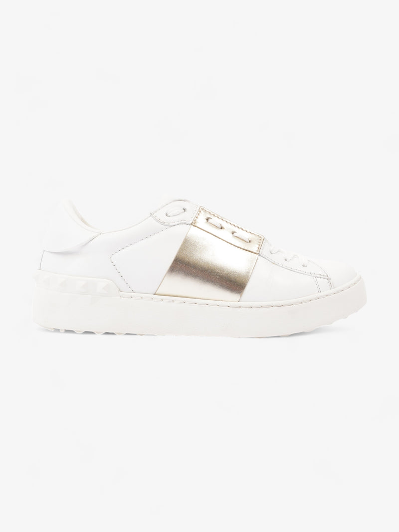  Open Sneakers White / Gold Leather EU 37 UK 4