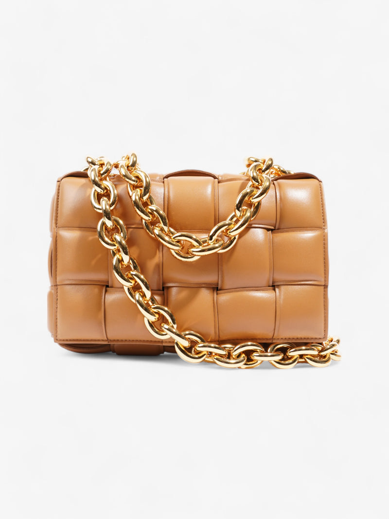  Bottega Veneta Cassette Chain Satchel Brown Lambskin Leather