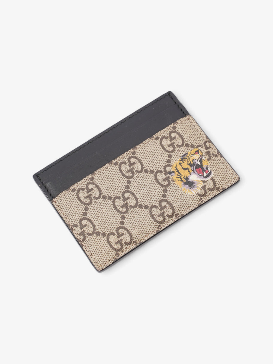 Gucci Tiger Card Holder Supreme / Black Coated Canvas Image 3