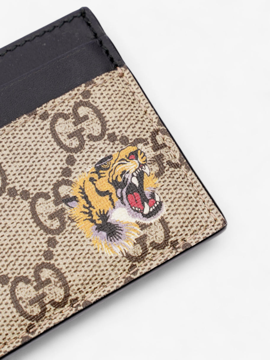 Gucci Tiger Card Holder Supreme / Black Coated Canvas Image 5