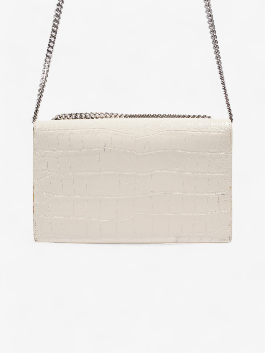 Saint Laurent Kate Tassel Bag White Embossed Leather Medium Image 4