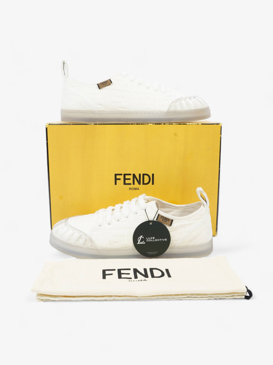 Fendi FF Sneakers White Canvas EU 40 UK 7 Image 9