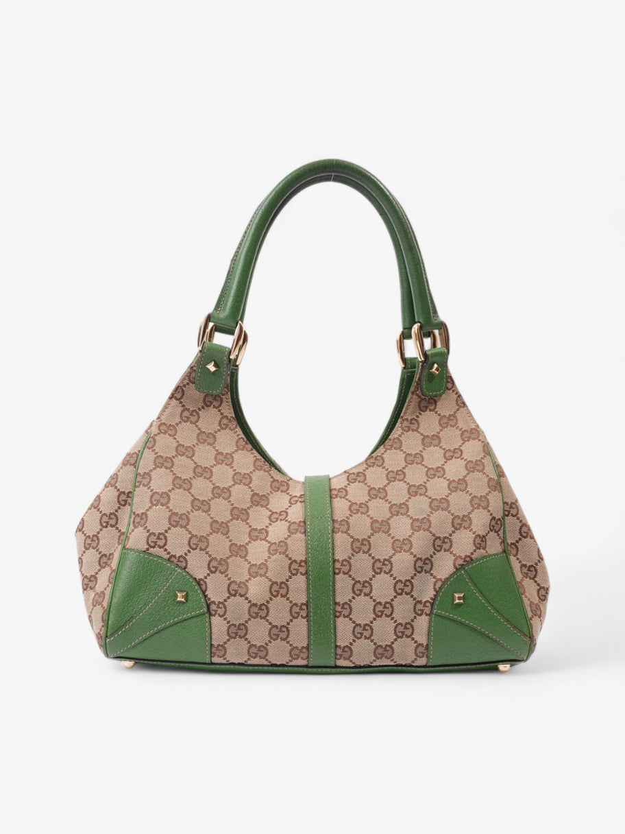 Gucci Jackie Beige And Ebony GG Supreme / Green Canvas Image 4