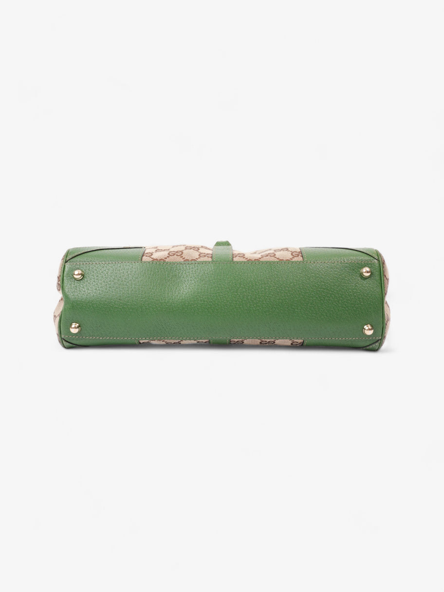 Gucci Jackie Beige And Ebony GG Supreme / Green Canvas Image 6