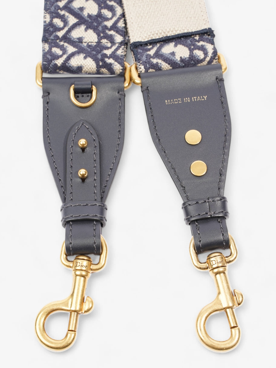 Christian Dior Adjustable Shoulder Strap With Ring Blue Oblique Gold Luxe Collective