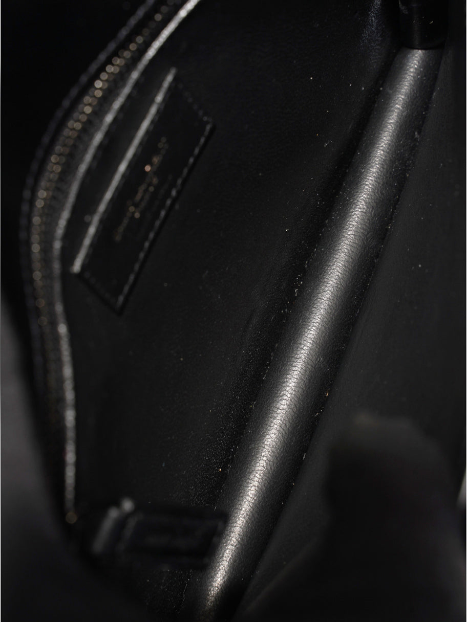 Cassandra Chain Wallet Black Calfskin Leather Image 10