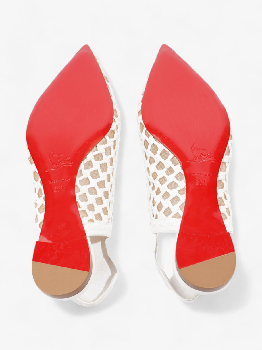 Christian Louboutin Cage And Sling Pumps White Mesh EU 37.5 UK 4.5 Image 7