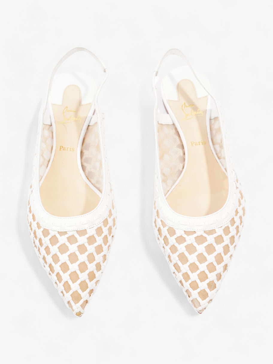 Christian Louboutin Cage And Sling Pumps White Mesh EU 37.5 UK 4.5 Image 8