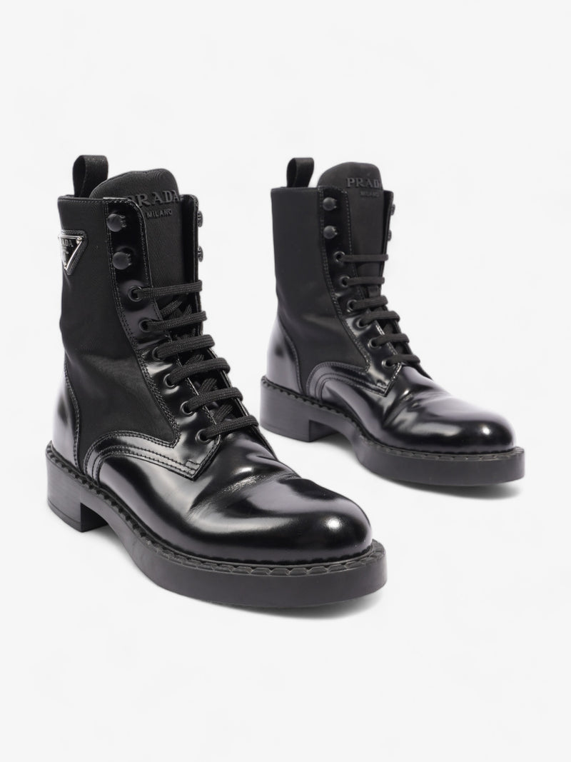  Prada Brushed-leather and Re-Nylon Boots Black Re Nylon EU 38 UK 5