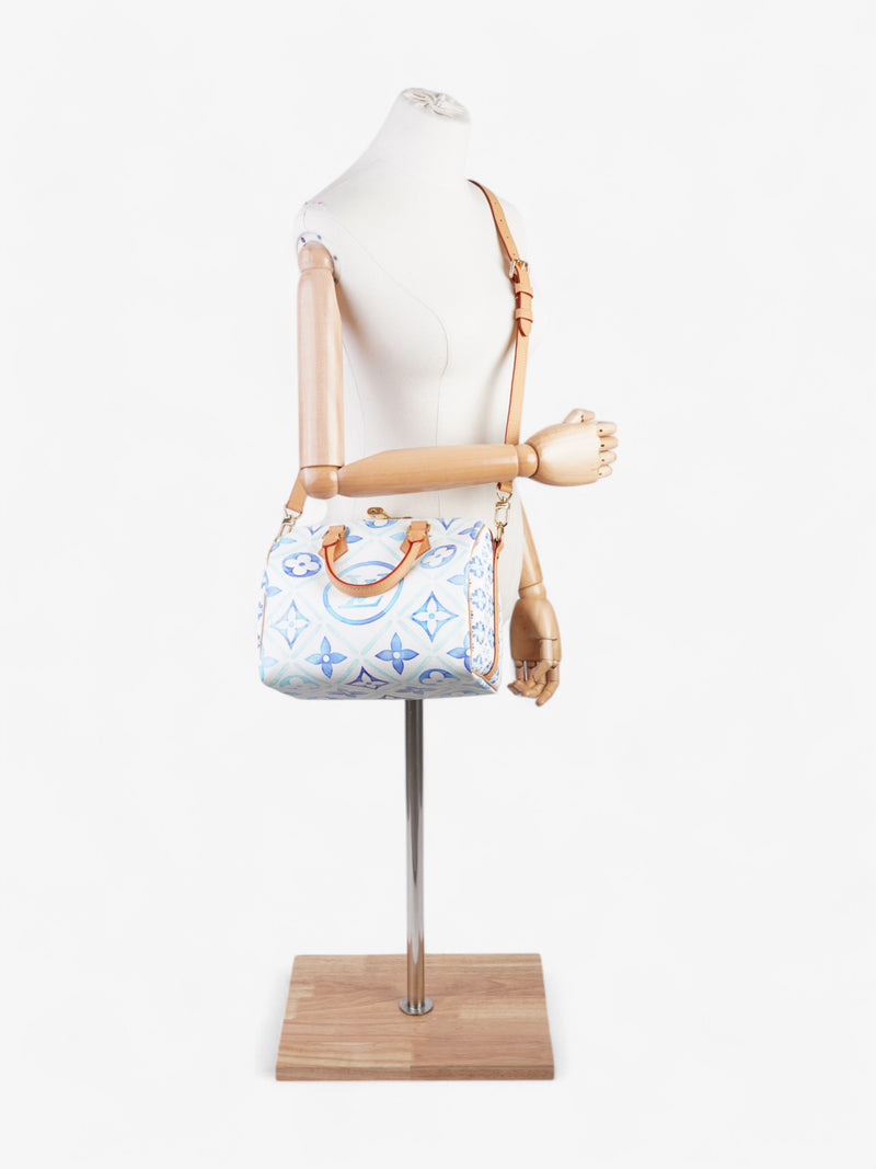  Louis Vuitton LV By The Pool Speedy Bandoulière Lagoon Blue / White Coated Canvas 25