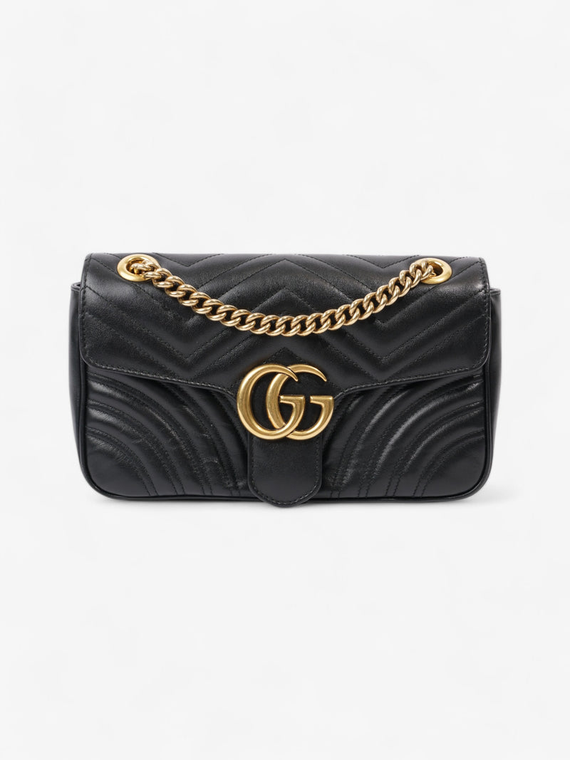  Gucci Marmont Flap Black Matelasse Leather Small