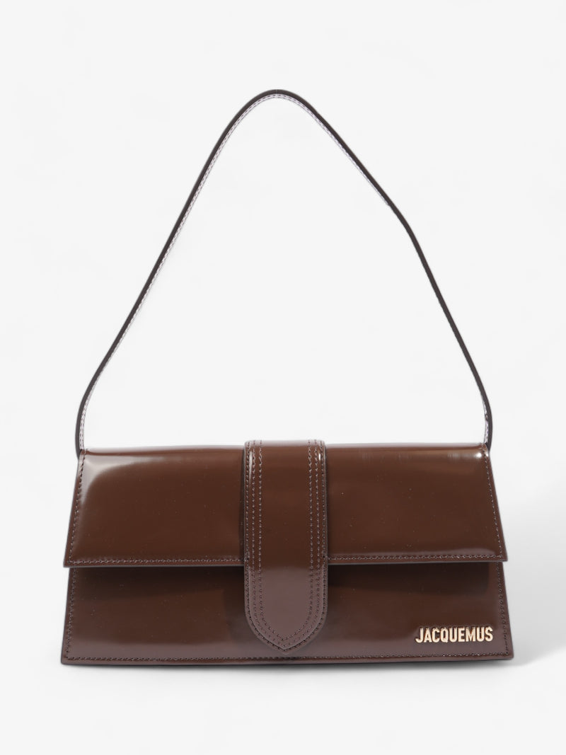  Jacquemus Le Bambino Long Midnight Brown Patent Leather