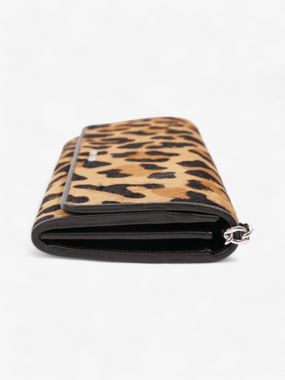 Prada Wallet On Chain Leopard Print / Dark Brown Calf Hair Image 3