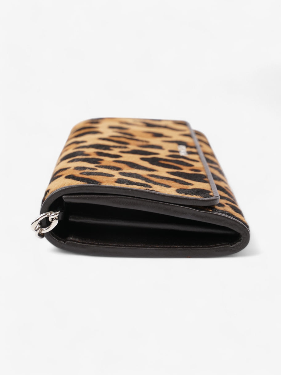 Prada Wallet On Chain Leopard Print / Dark Brown Calf Hair Image 5