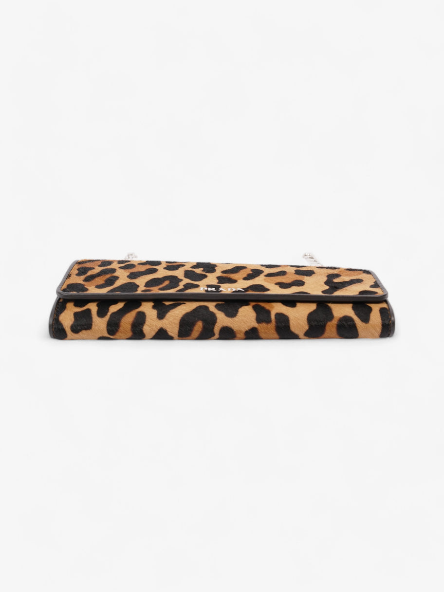 Prada Wallet On Chain Leopard Print / Dark Brown Calf Hair Image 6