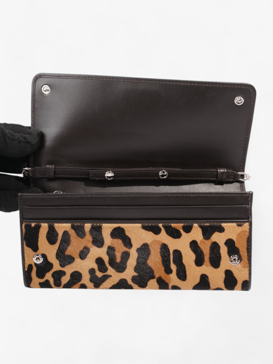 Prada Wallet On Chain Leopard Print / Dark Brown Calf Hair Image 7