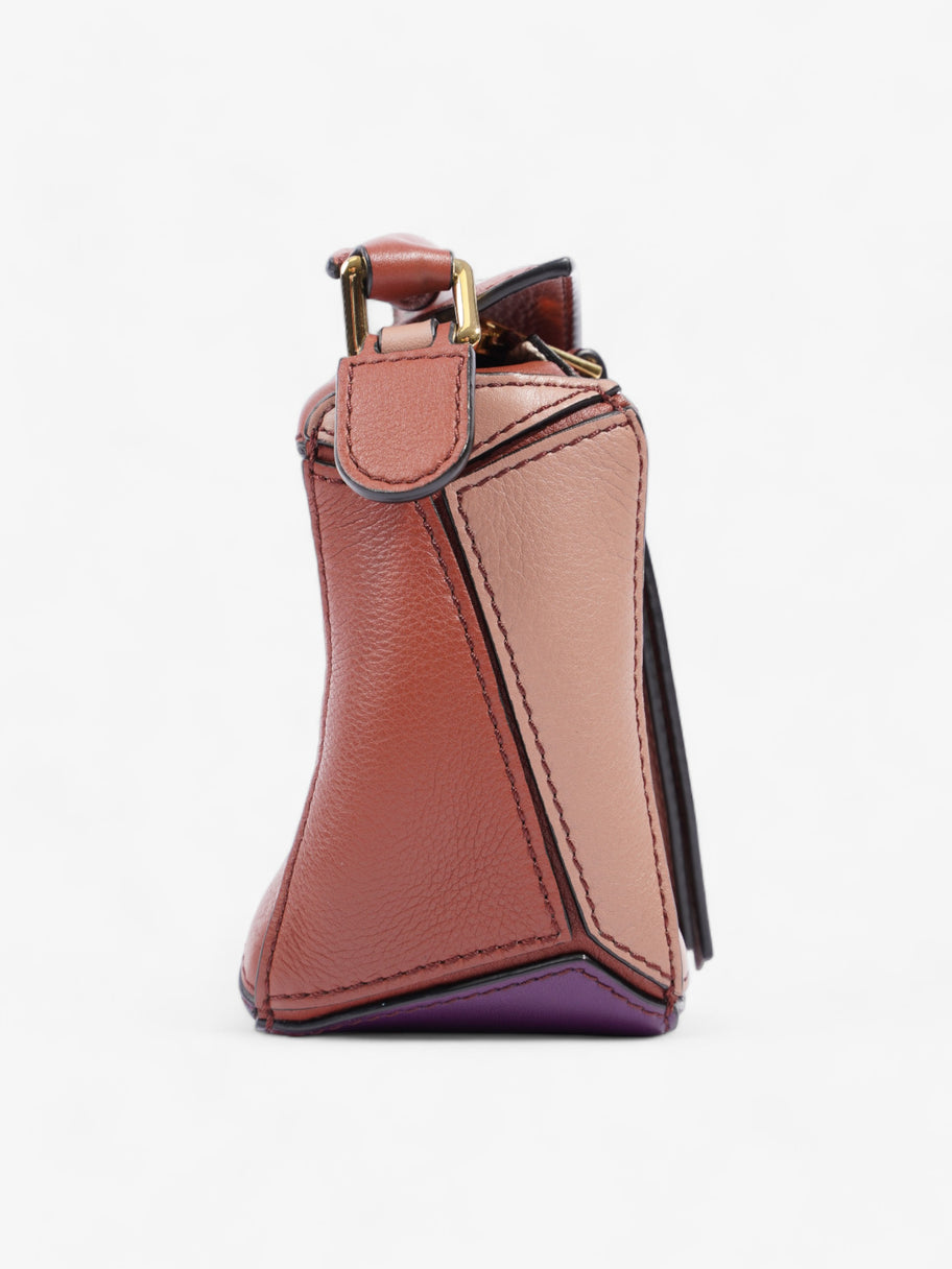 Loewe Puzzle Rust / Purple / Beige Leather Mini Image 5