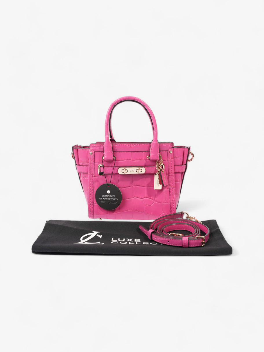 Coach Swagger Satchel Pink Embossed Leather 21 Image 9