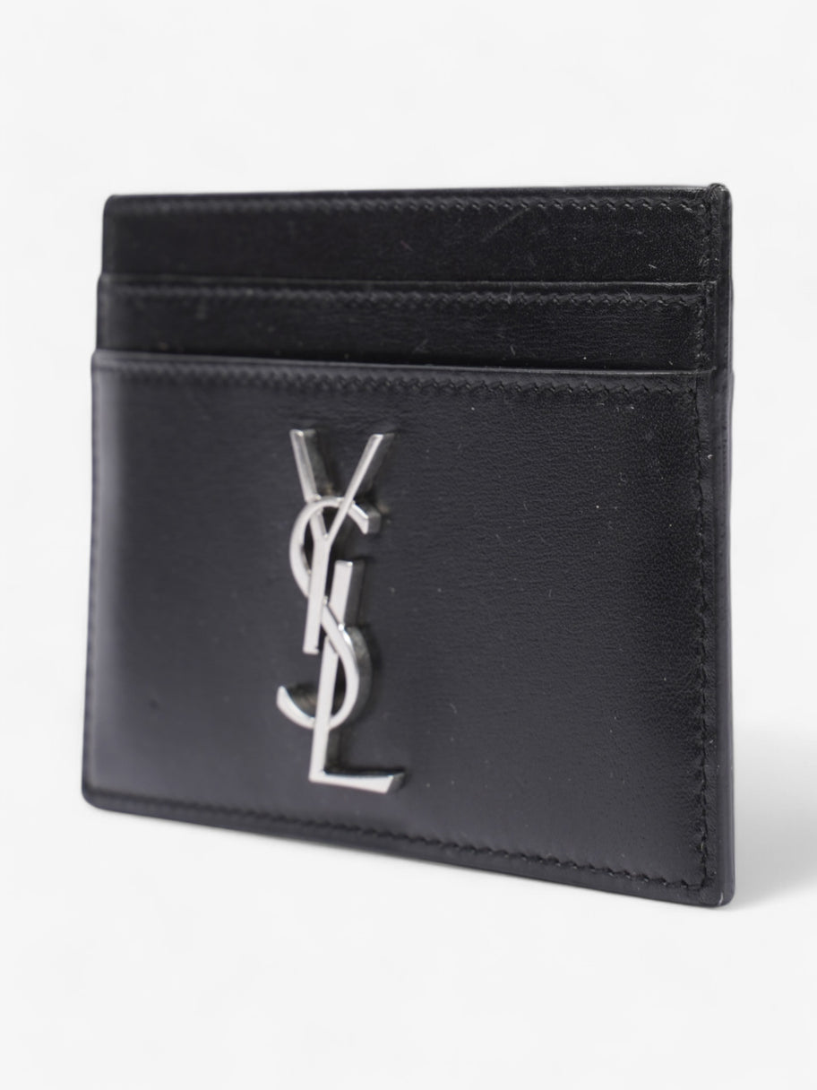 Saint Laurent Monogram Card Holder Black / Silver Leather Image 3