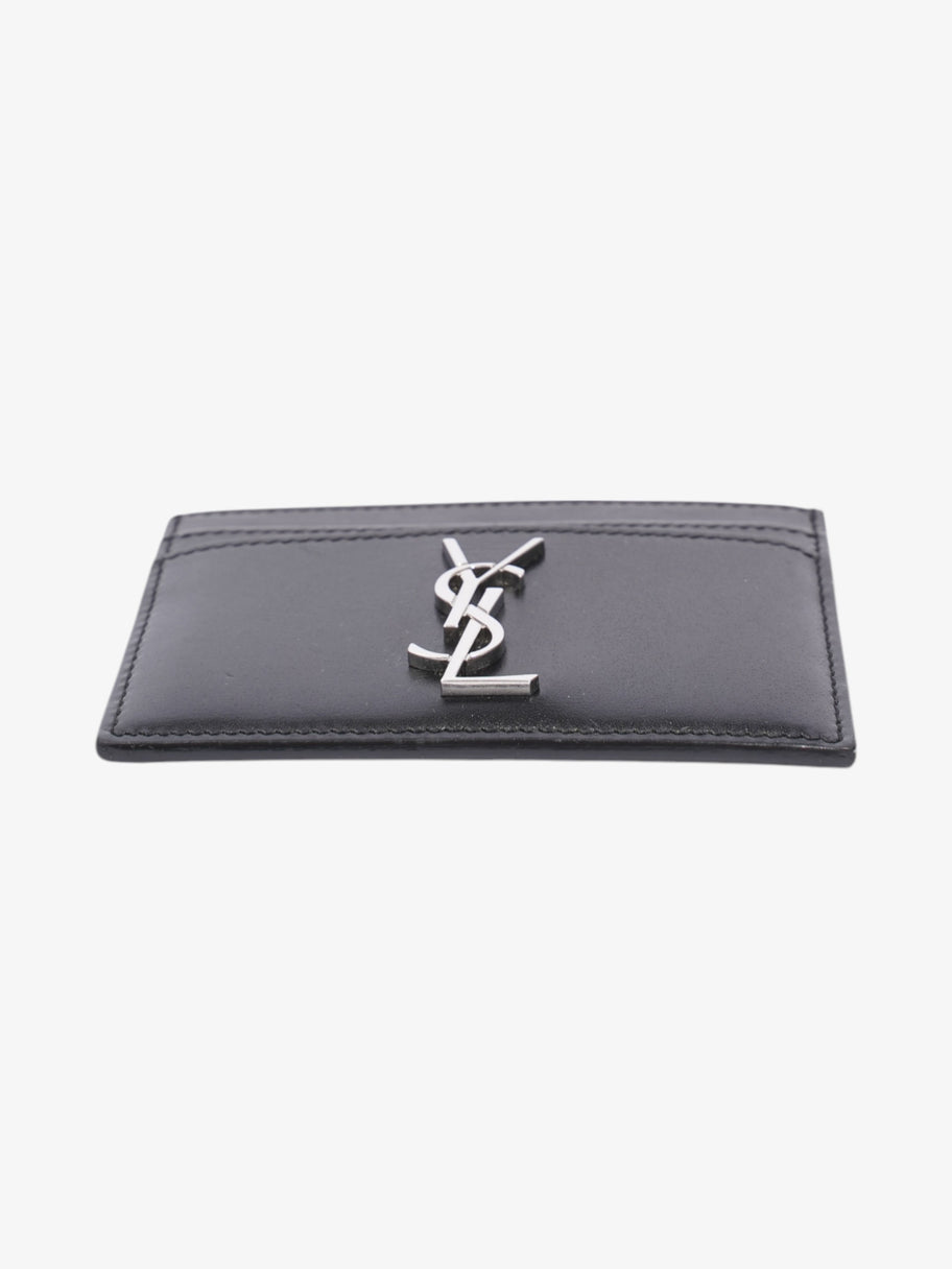 Saint Laurent Monogram Card Holder Black / Silver Leather Image 4