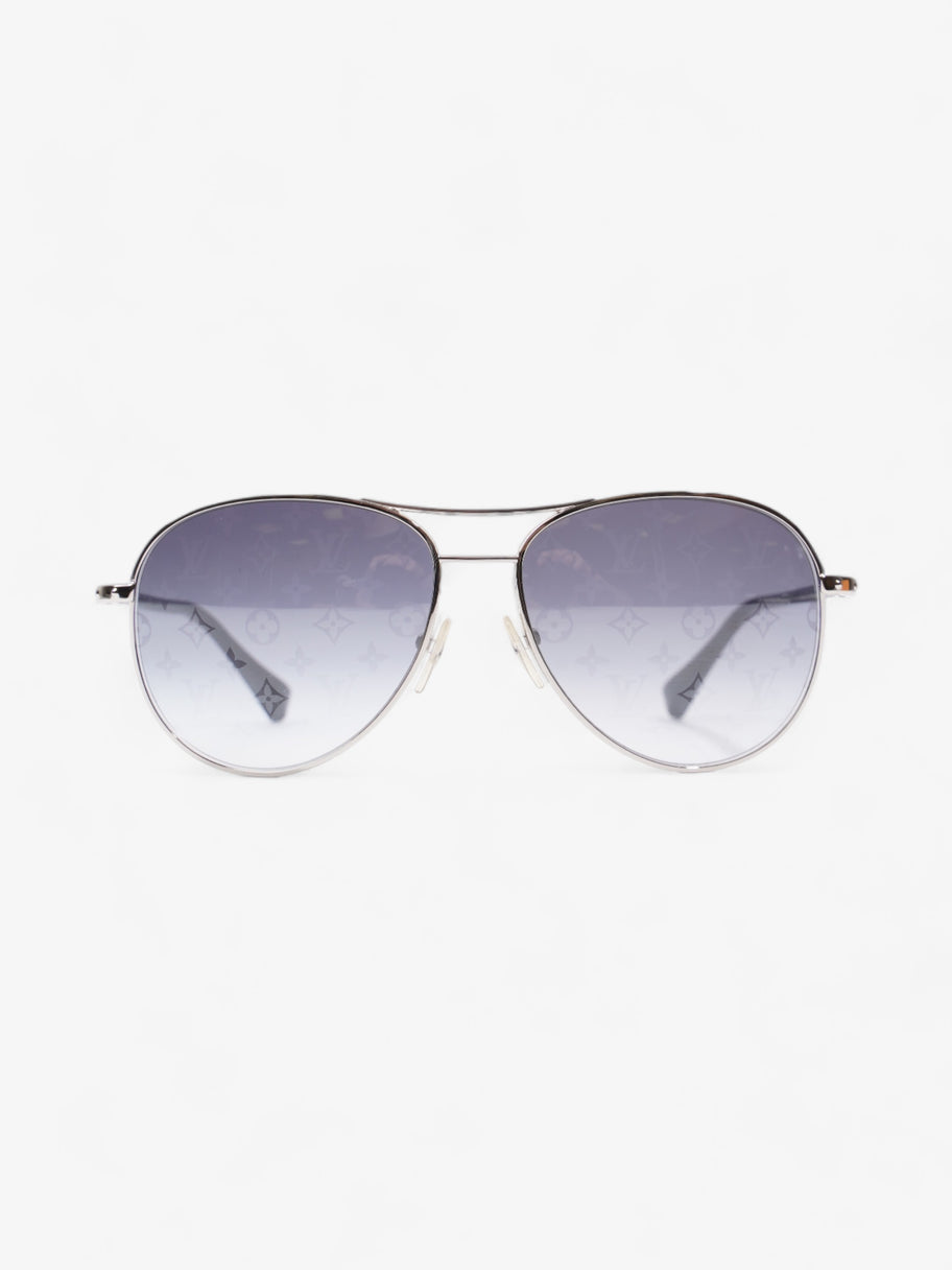 Louis Vuitton Aviator Monogram Sunglasses Silver / Grey Base Metal 135mm Image 1