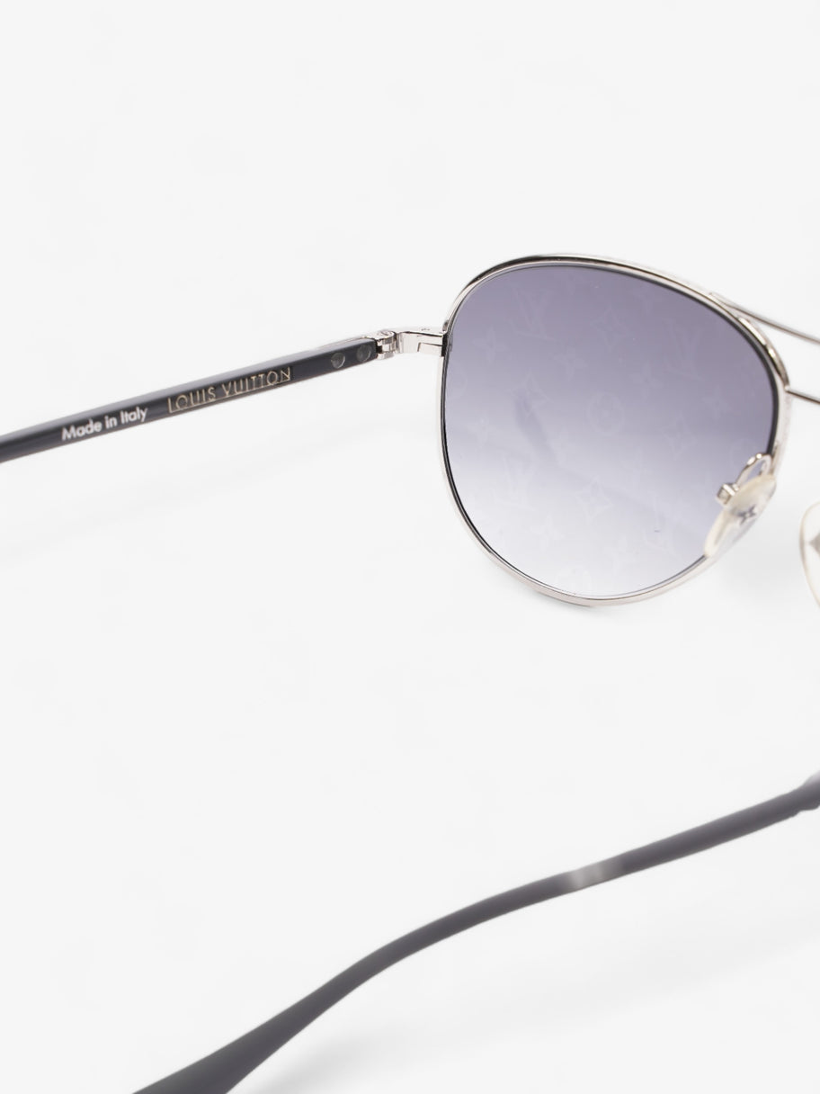 Louis Vuitton Aviator Monogram Sunglasses Silver / Grey Base Metal 135mm Image 5