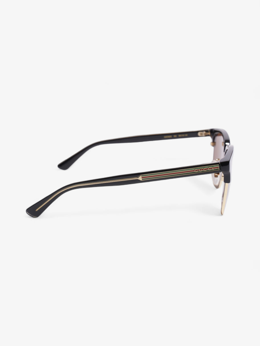 Rectangular Framed Sunglasses Black / Gold Acetate 145mm Image 4