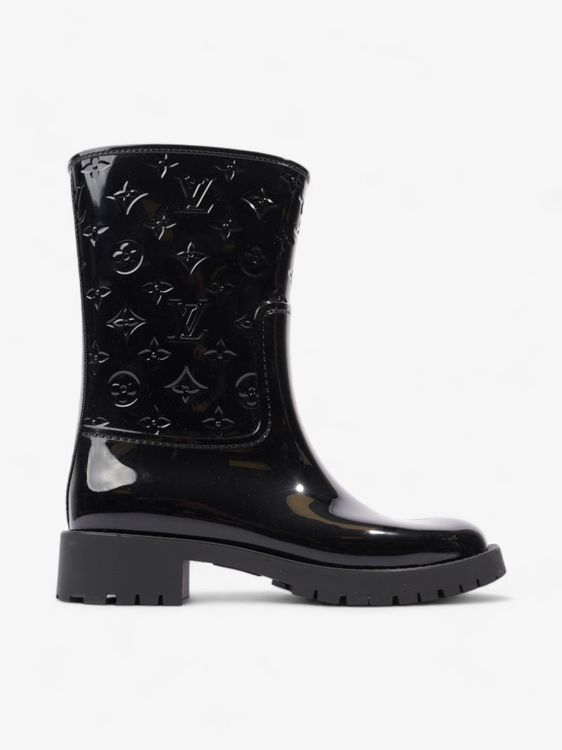  Louis Vuitton Drops Wellington Boots Black Patent Leather EU 38 UK 5