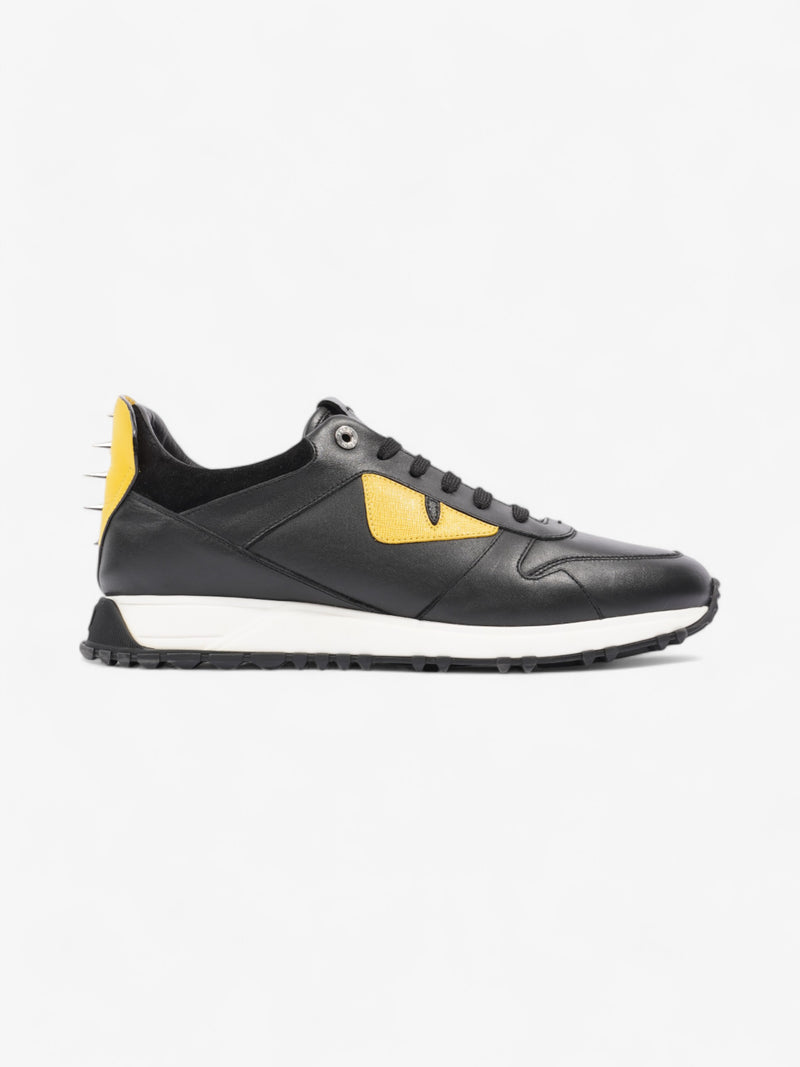  Fendi Monster Eyes Runner Black / Yellow / White Leather EU 42 UK 8