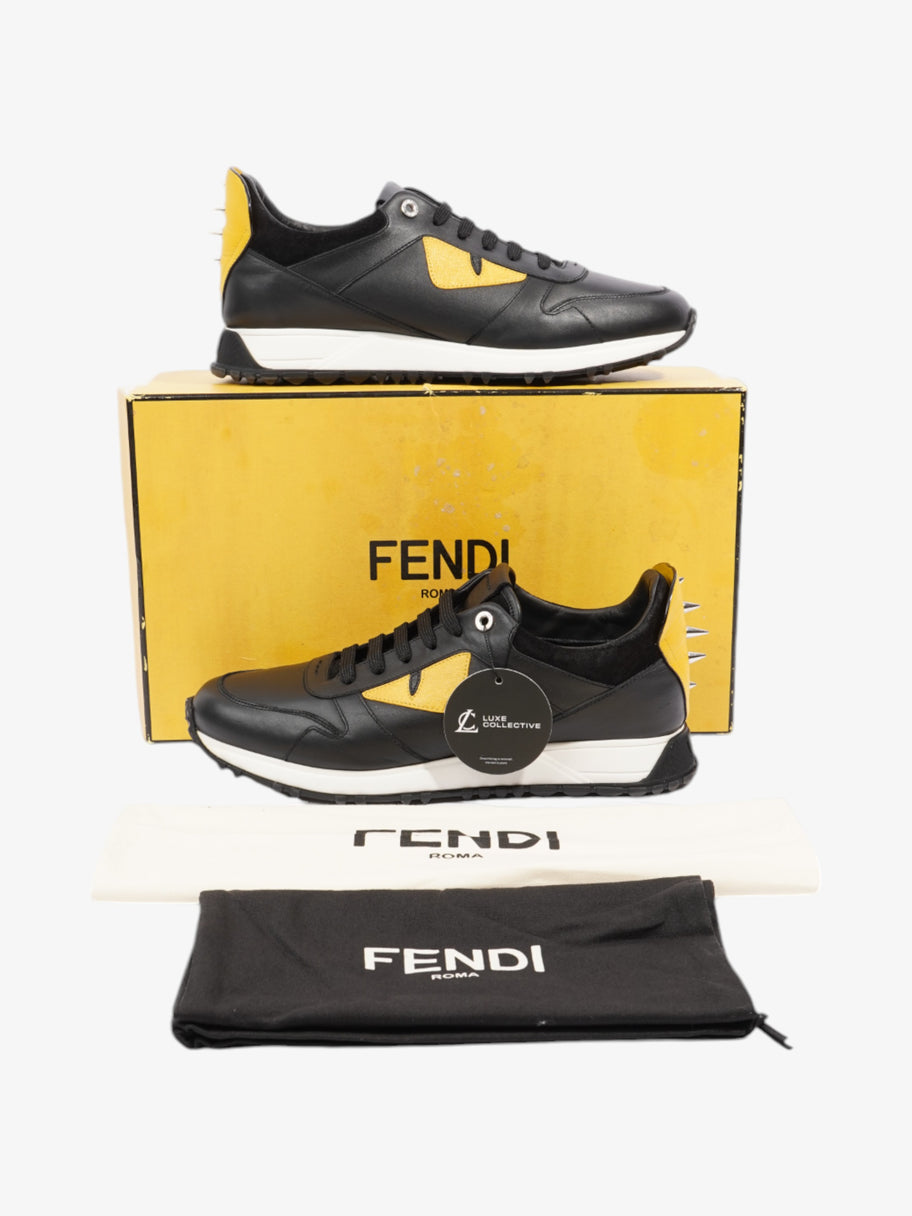 Fendi Monster Eyes Runner Black / Yellow / White Leather EU 42 UK 8 Image 10