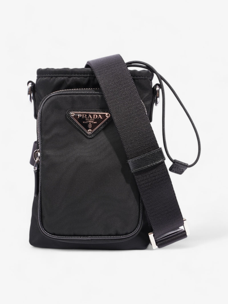  Prada Phone Case Crossbody Black Re Nylon