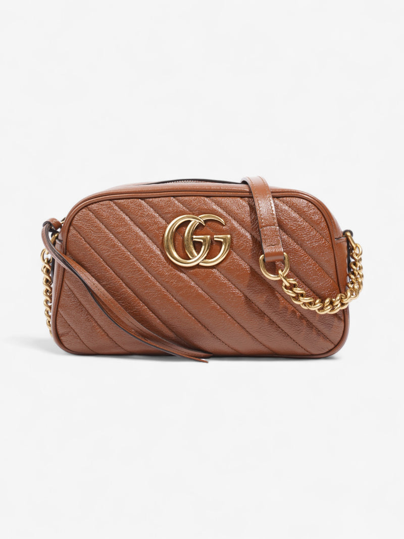  Gucci GG Marmont Brown Matelasse Leather Small