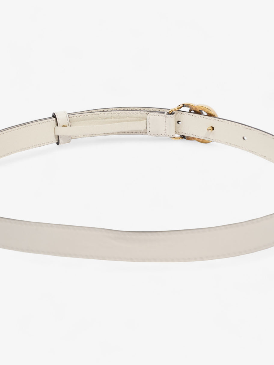 Gucci GG Marmont Thin Belt White / Gold Leather 80cm / 32