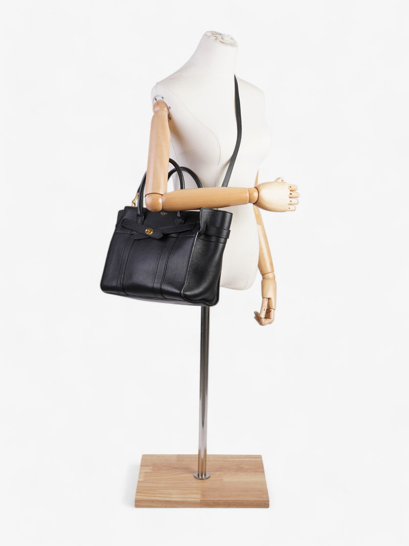  Mulberry Zipped Bayswater Black Grained Leather Small