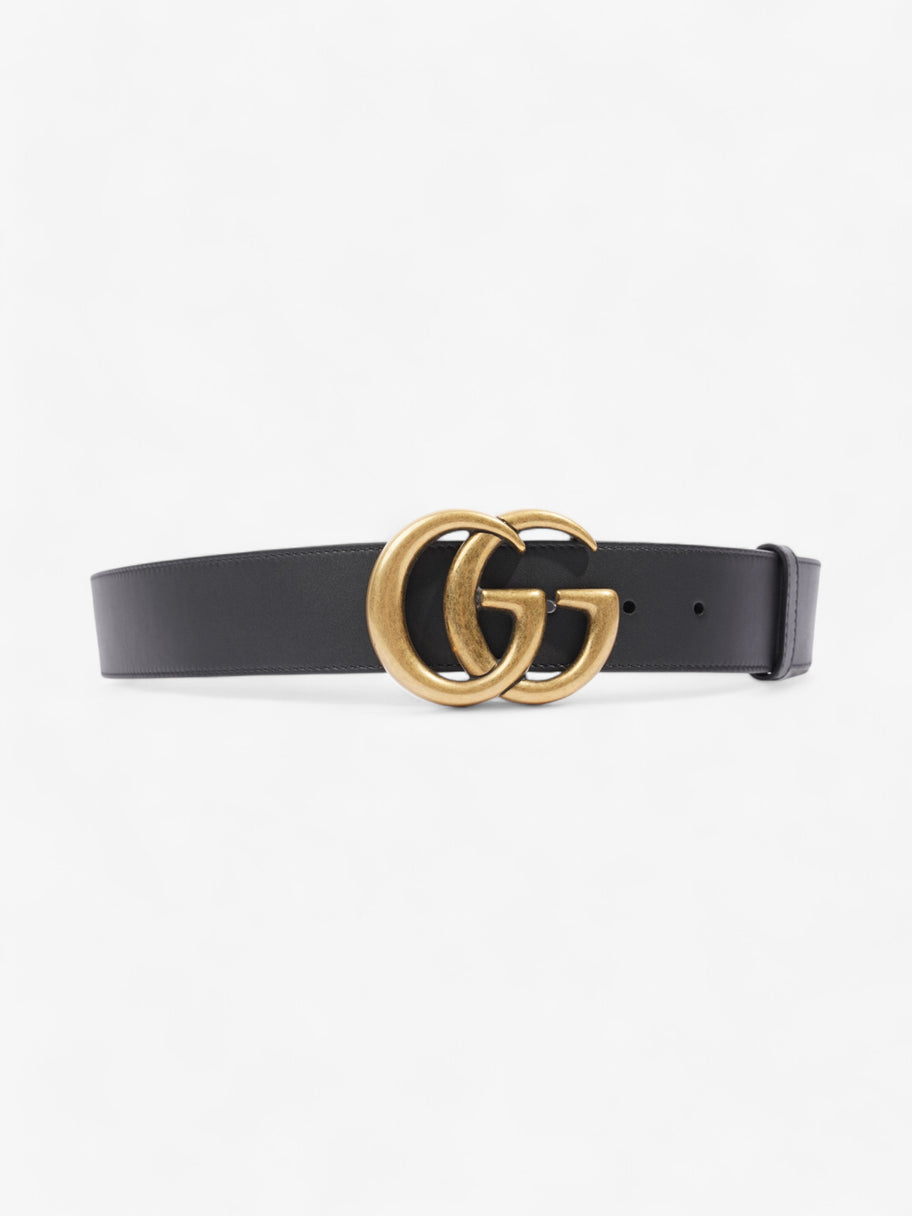 Gucci GG Marmont 2015 Re-Edition Wide Belt Black / Gold Leather 95cm / 38