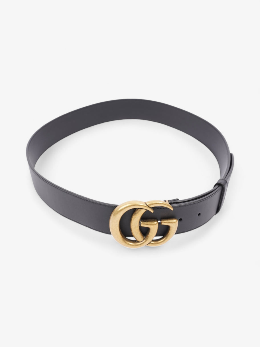 Gucci GG Marmont 2015 Re-Edition Wide Belt Black / Gold Leather 95cm / 38